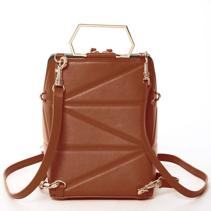 SUSU The Heidi Brown Leather Backpack Purse