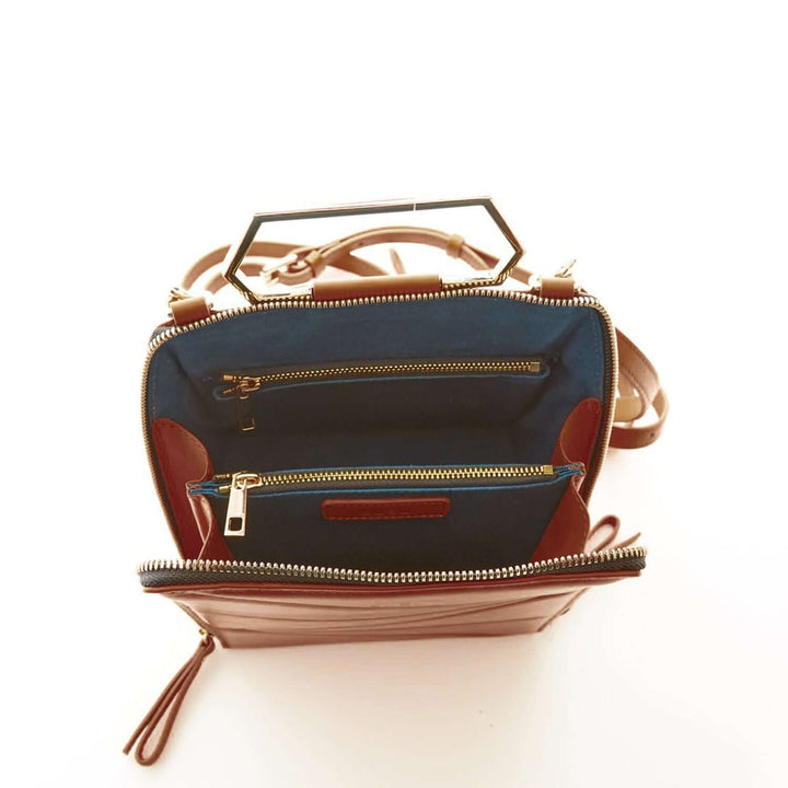 SUSU The Heidi Brown Leather Backpack Purse