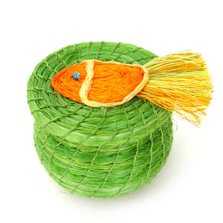 Swimming Fish Lidded Basket