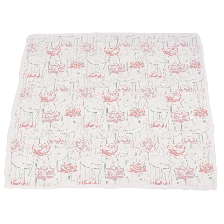 Turtles and Water Lily Bamboo Muslin Newcastle Blanket