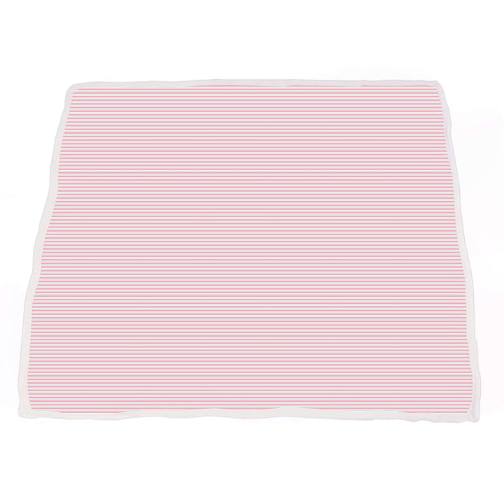 Organic candy stripe bamboo muslin blanket, 47"x47", soft and breathable for kids, crafted with care.