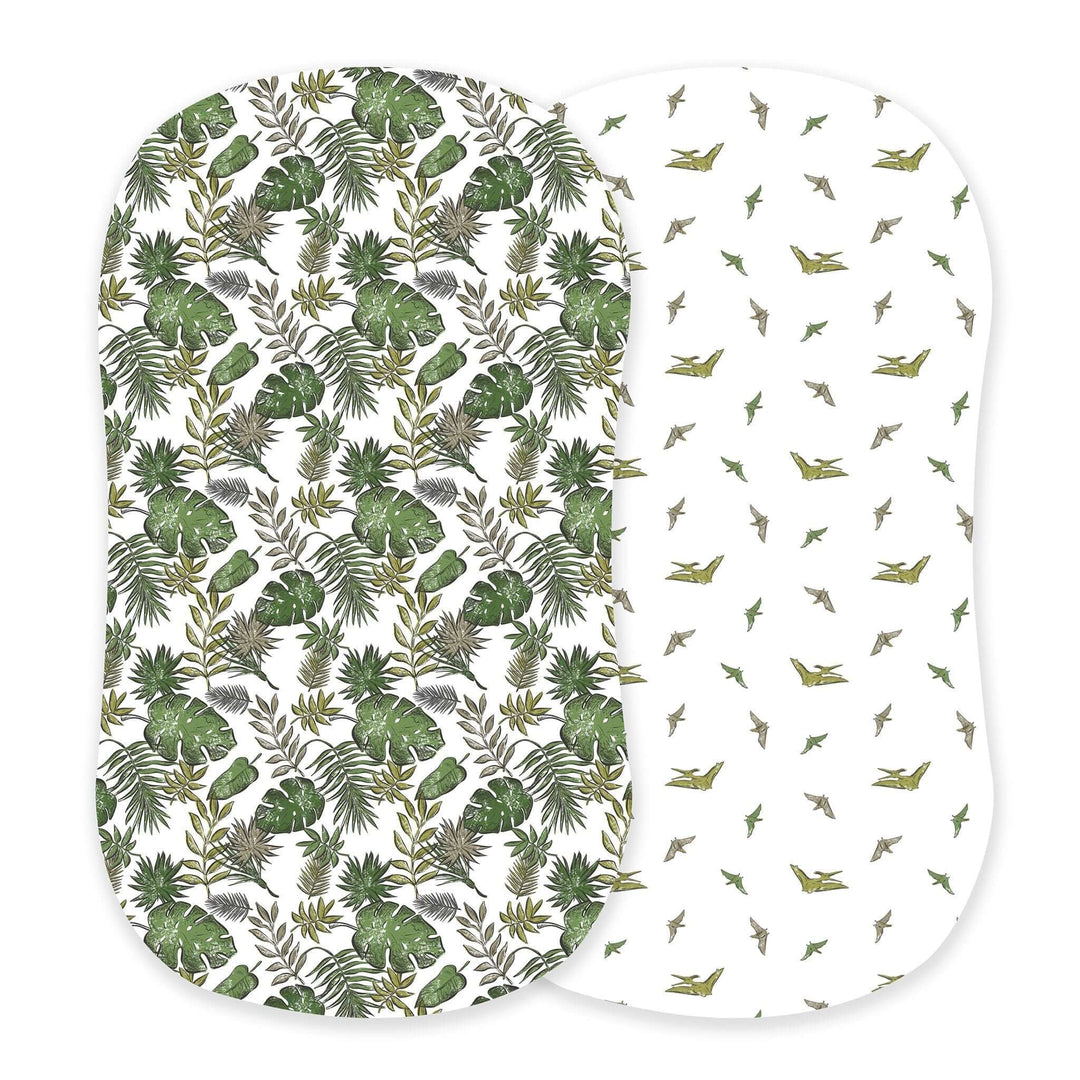 Tropical Forest and Pteranodon Cotton Changing Pad Cover/Bassinet Sheets