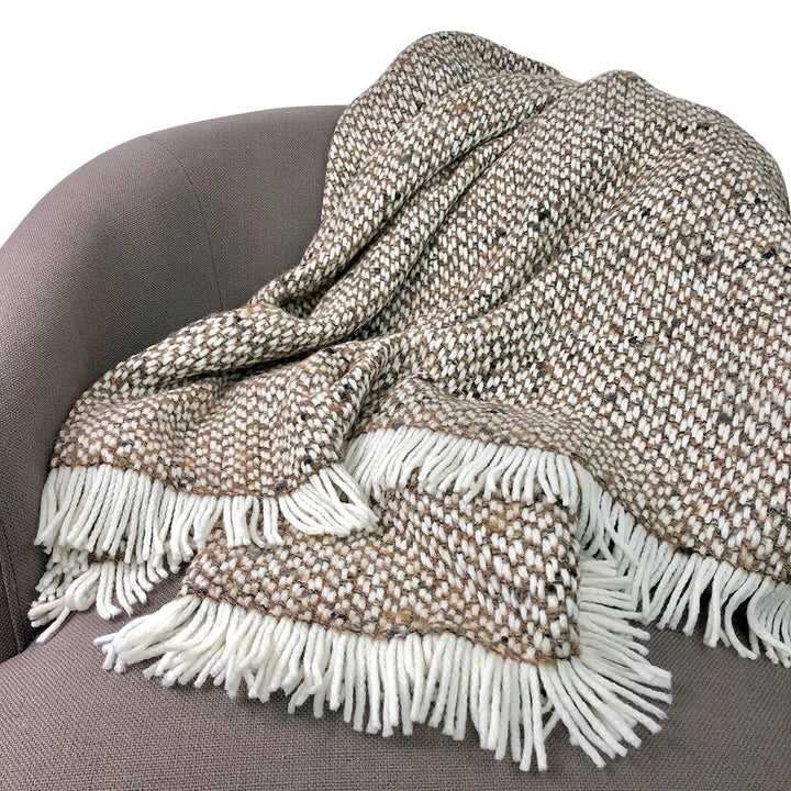 Chunky Camel Weave Alpaca Throw by SLATE + SALT