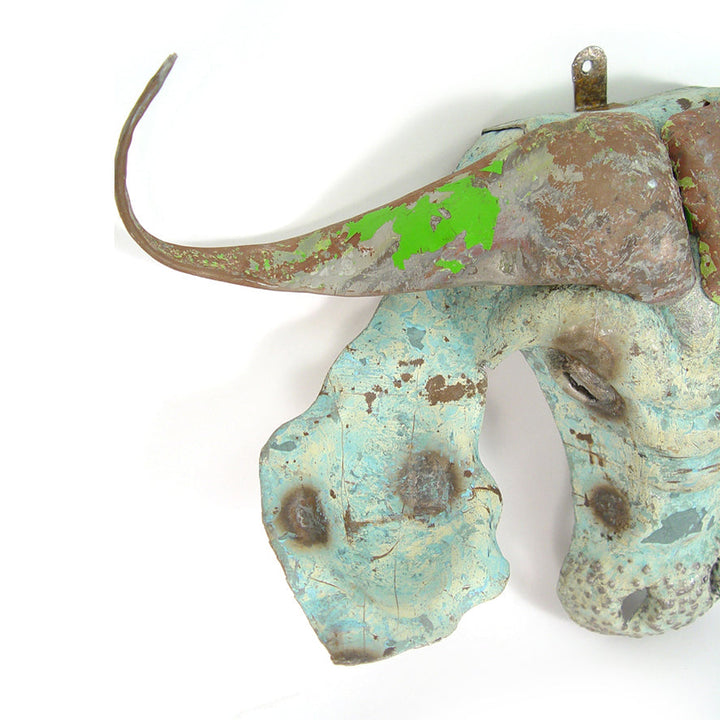 Buffalo Animal Mask - Recycled Metal Wall Art