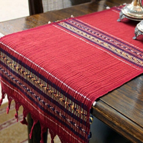 Handwoven Table Runner in Brick Arrow