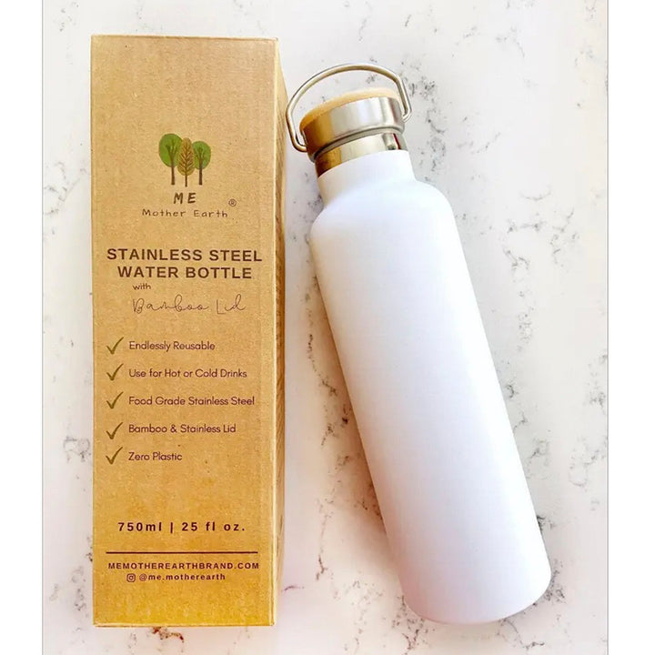 Stainless Steel Water Bottle with Bamboo Lid