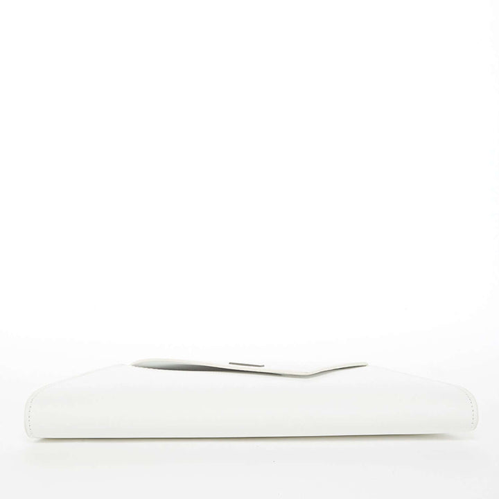 Angelica White Leather Clutch Bag