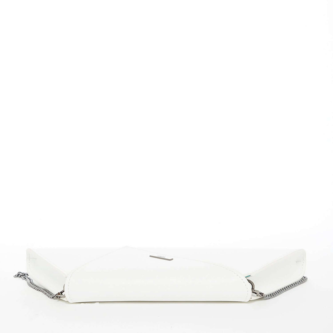 Angelica White Leather Clutch Bag