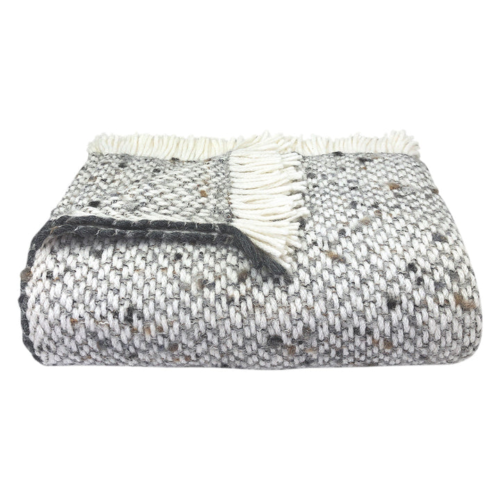 Chunky Gray Weave Alpaca Throw by SLATE + SALT